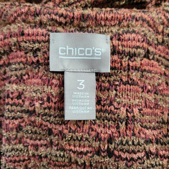 Chico's Women's XL Fringe Cardigan with Faux Front Pockets - Picture 5 of 7